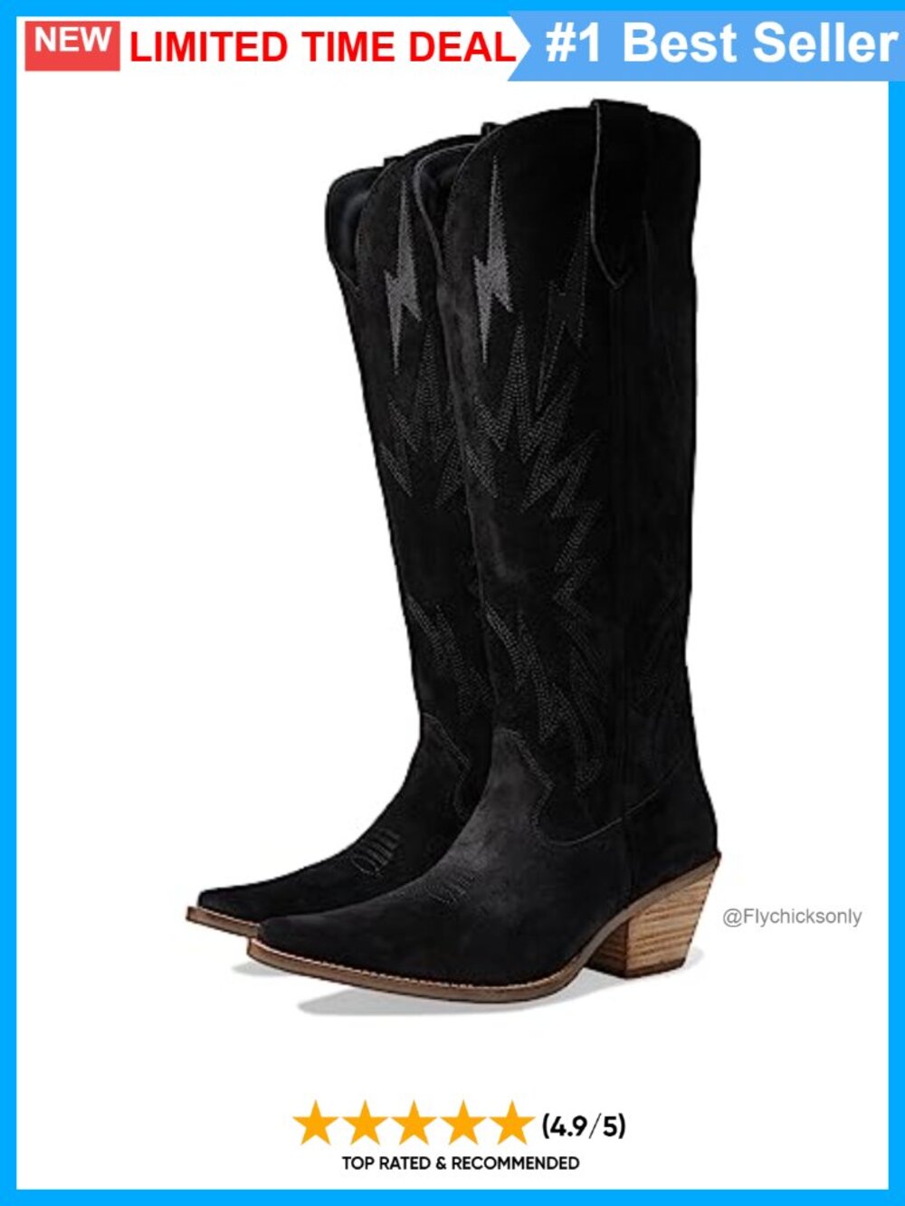 Dingo Snip Toe Knee High Leather Western Booties with Cushion Comfort Insole